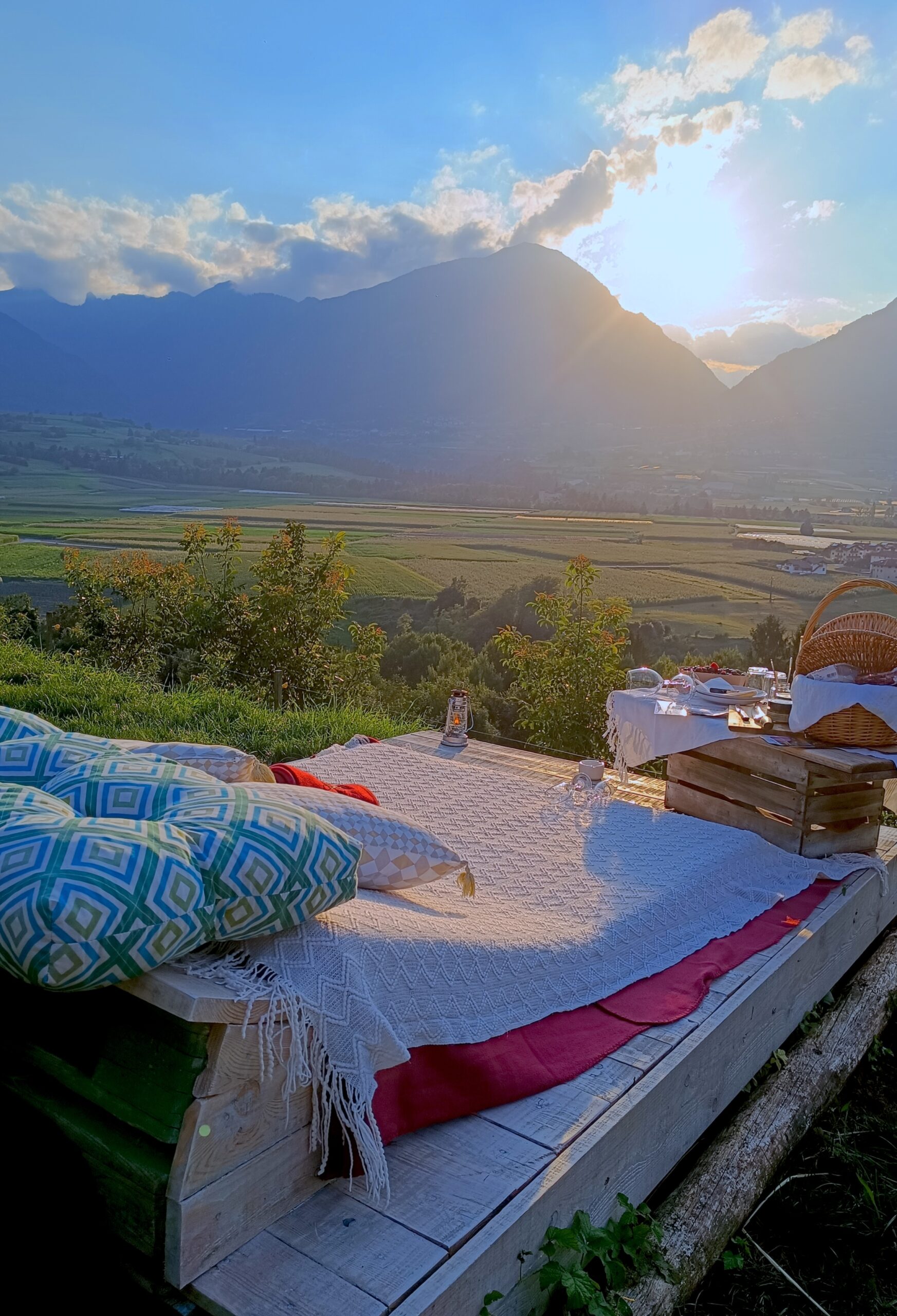 Allestimento del Picnic Romantico da Agriconda
