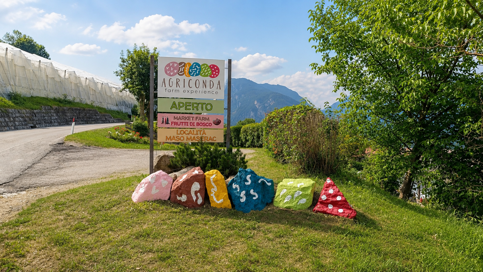 Il cartello di ingresso di Agriconda